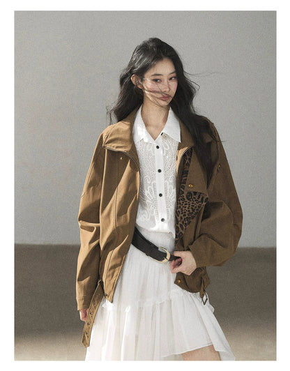 AOMALM - “Her Hemline” White Lace Shirt Dress with Belt