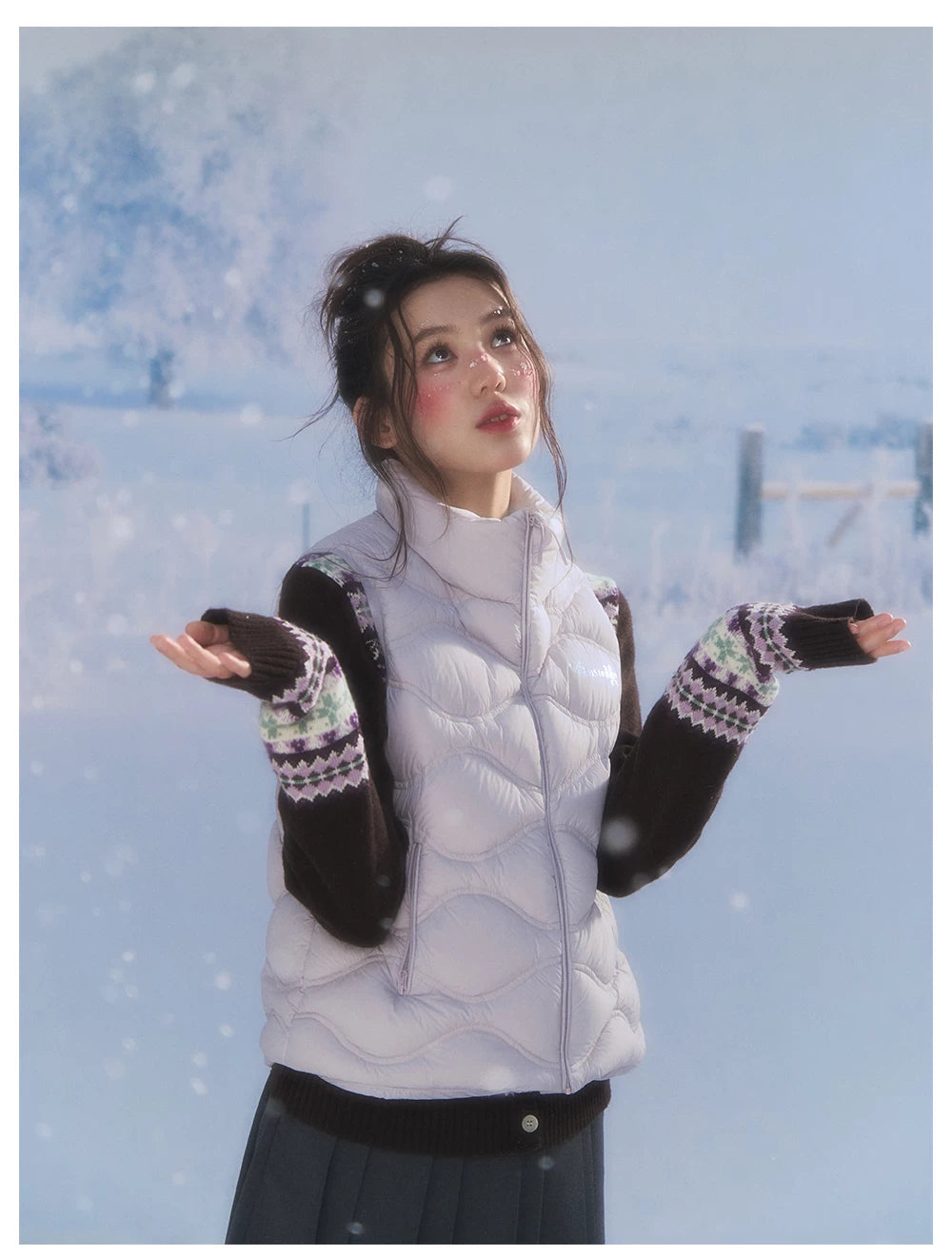 CANSTORE - "Coffee Grape" Fair Isle Brown Knit Cardigan