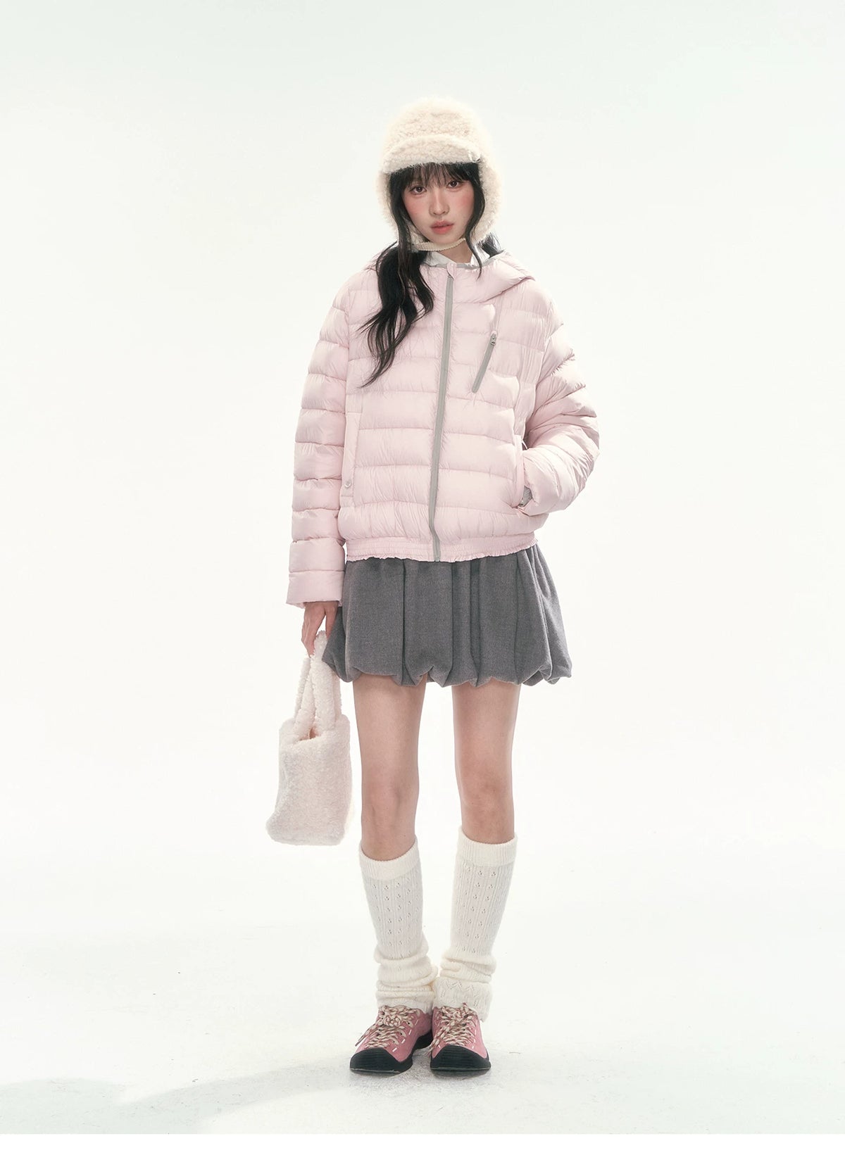 CAN - "Twilight Snow" Hooded 90% White Duck Down Puffer Jacket (Hibiscus Purple / Baby Pink / Water Blue)