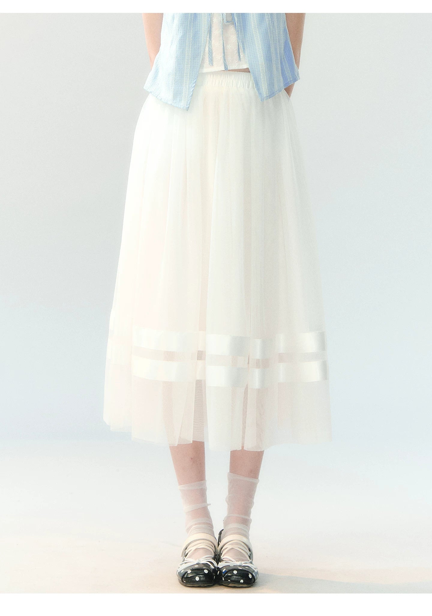 "Black Tulle Reverie" Polka Dot Puff Skirt Set PP2026227