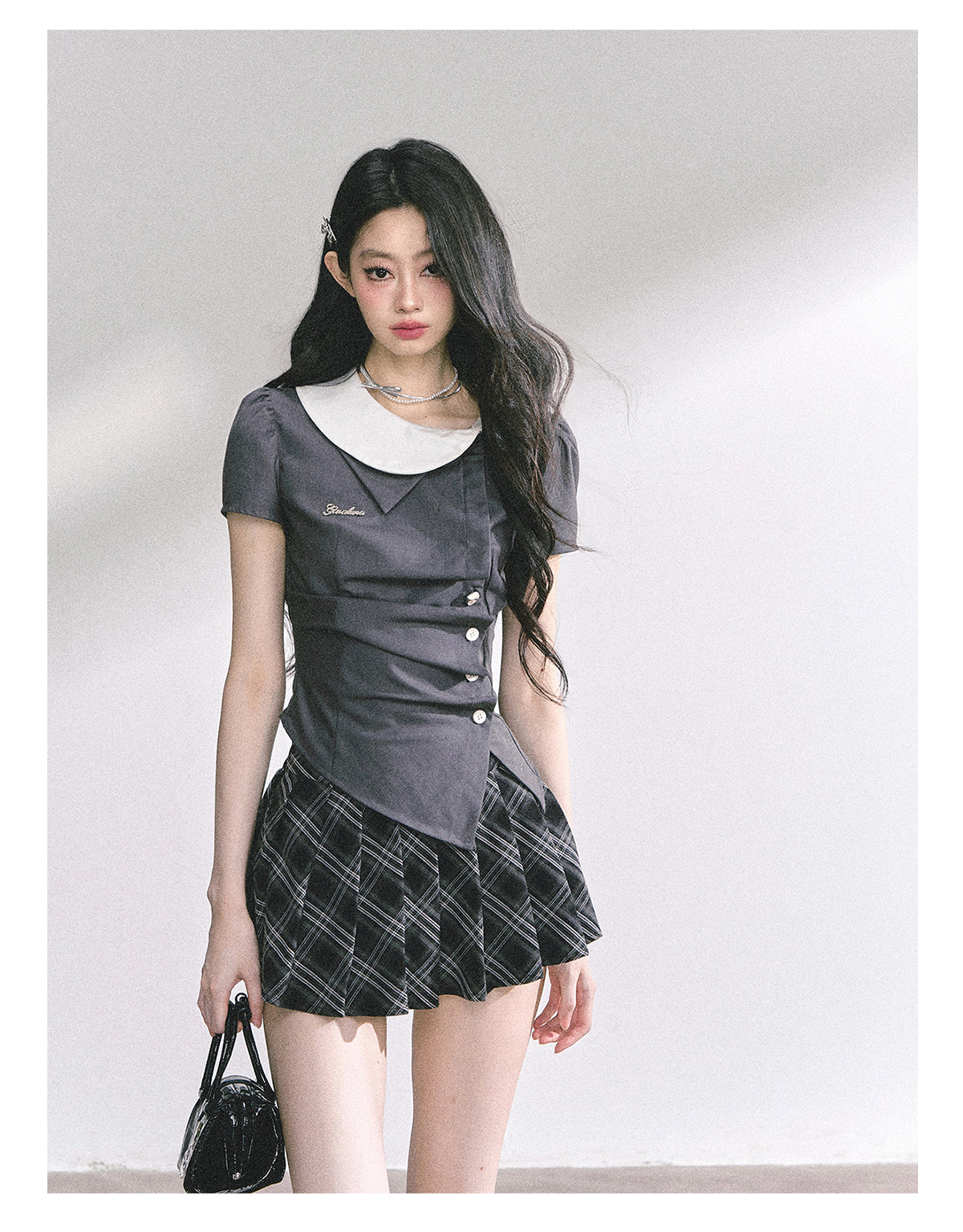 少也眼 “Seoul High Schooler” Two-Piece Set