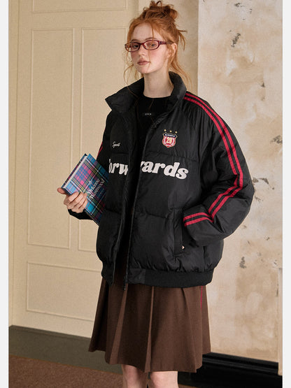 EZEK - Vintage Varsity Stripe Puffer Jacket