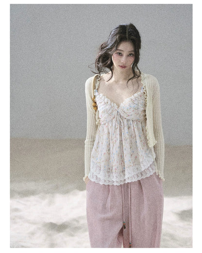 "Follow the Sea Breeze" Lightweight Straight-Leg Wide-Leg Pants (Lotus Pink/ Gray Sage Green/ Gray Blue)