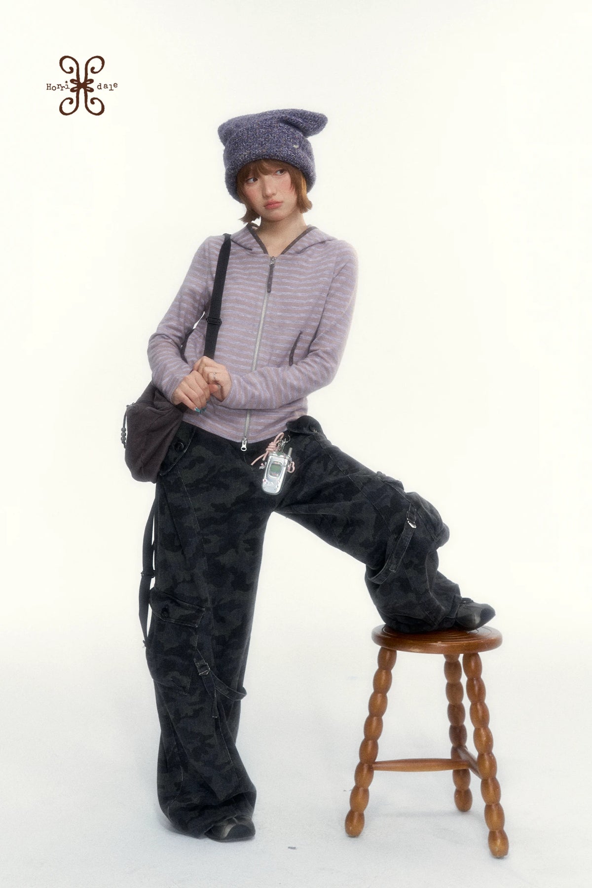 Camouflage Washed Wide-Leg Utility Pants