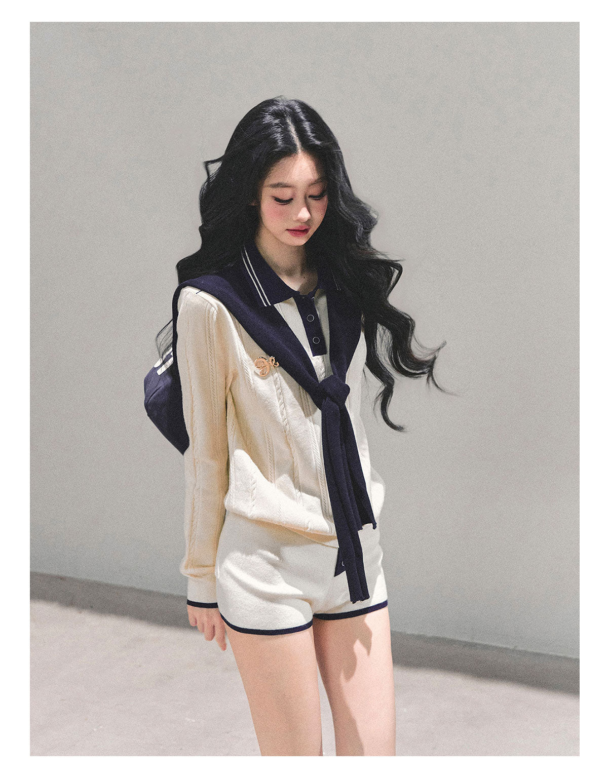 少也眼 “Monologue in the Morning Mist” Gentle Knit Two-Piece Set 64151