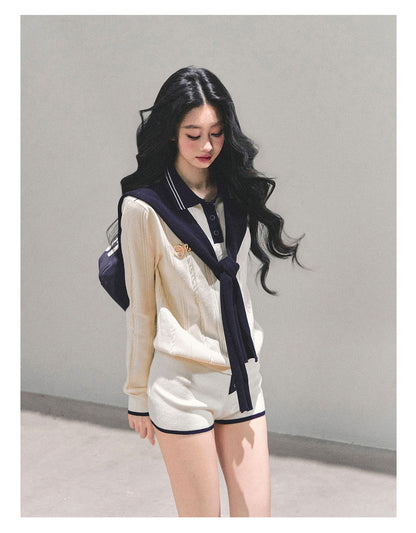 少也眼 “Monologue in the Morning Mist” Gentle Knit Two-Piece Set 64151