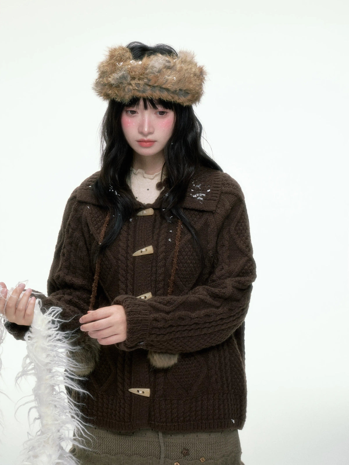 BIBIBENCY - Beige Polka Dot Knit Pullover