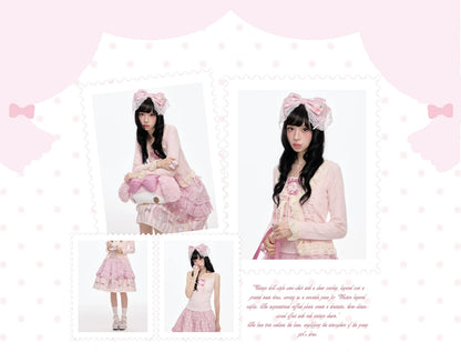 “Pink Dollcore” Pink My Melody Layered Lolita Girl Set