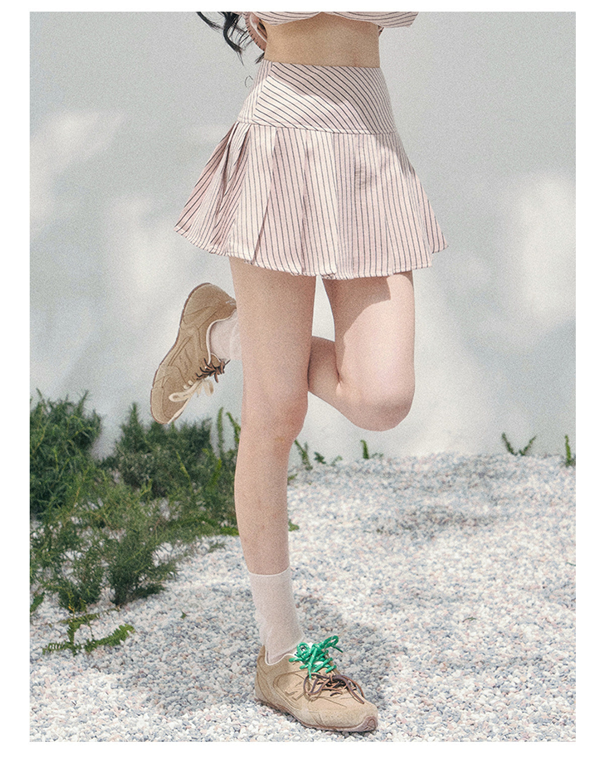 少也眼 "Pink Cloud Reverie" Cinnamon Pink Lace Sweet Two-Piece Skirt Set 563856385