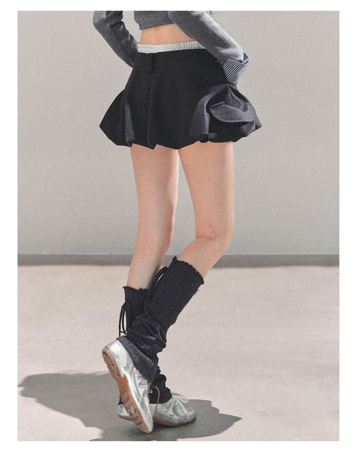 少也眼 “Footprints in the Snow” Winter Bubble Skirt - Gray 68451351