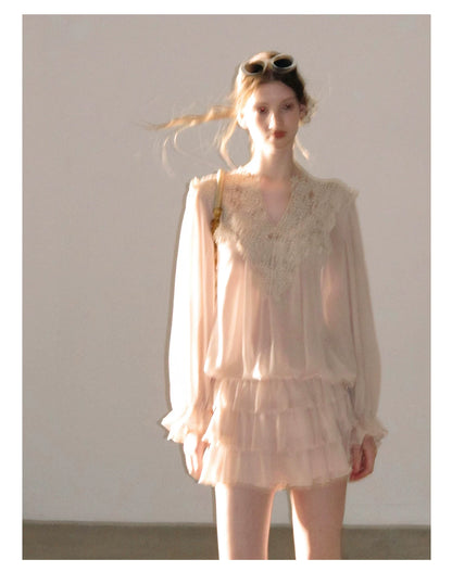 "Flowers on the Breeze" Blush Pink Top & Mini Skirt Two-Piece Set