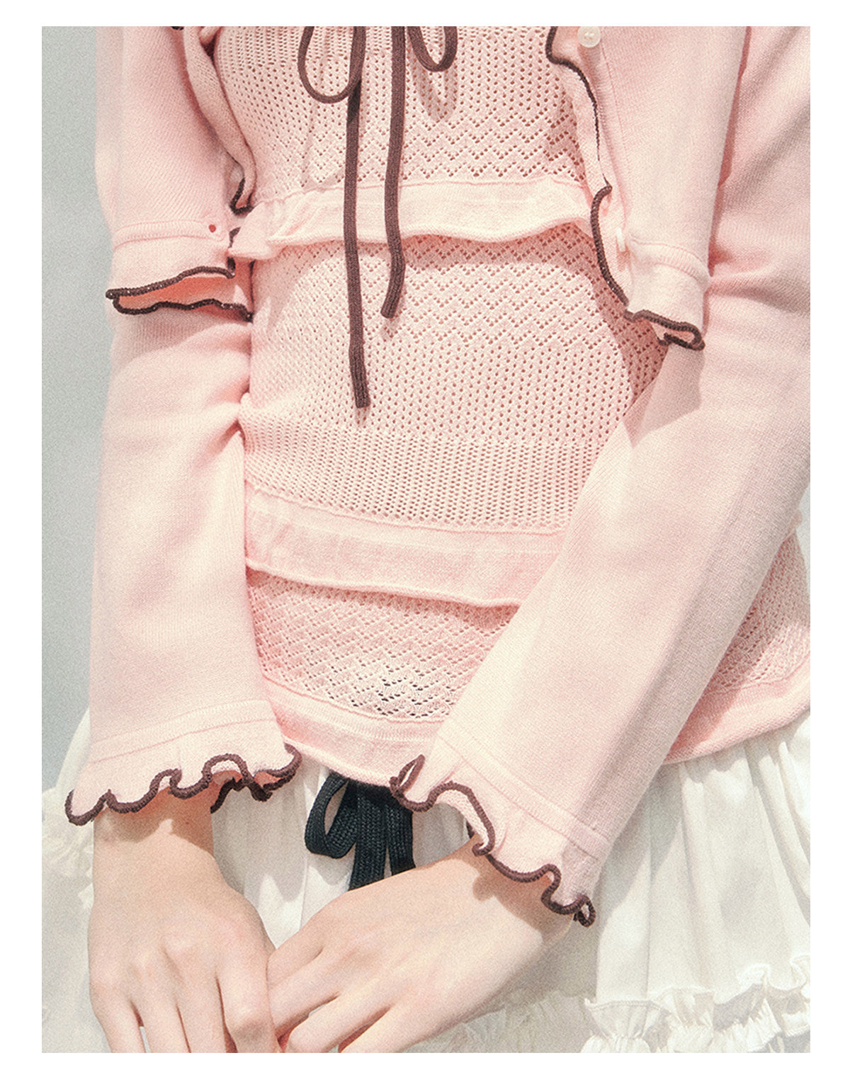 “Passing Through Her Dream” Knit Cardigan & Tube Top Set