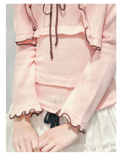 “Passing Through Her Dream” Knit Cardigan & Tube Top Set
