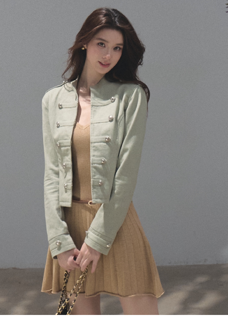 OAKMOO/ Napoleon-Style Fitted Cotton Jacket