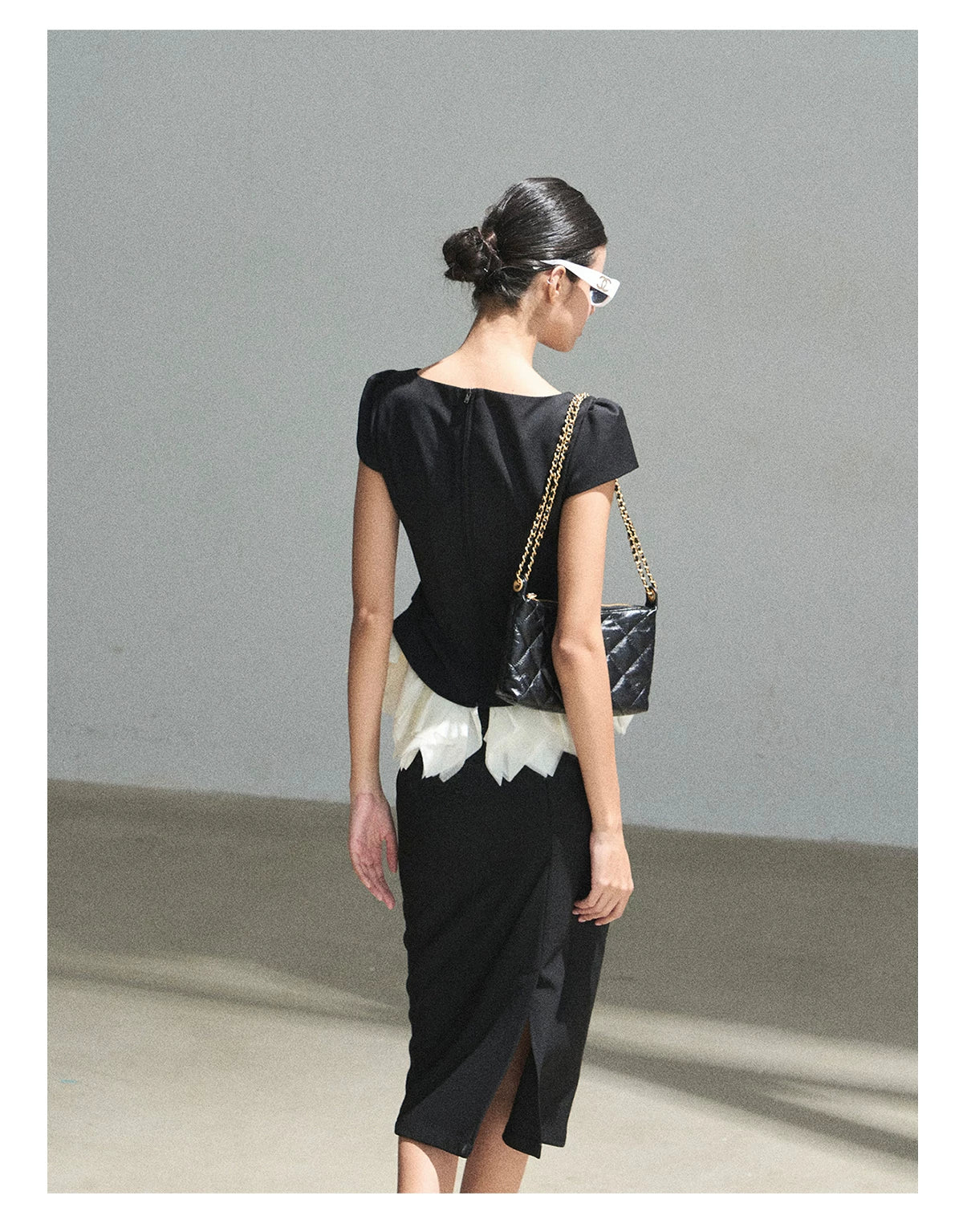 "Her Black & White Poem" Elegant Contrast Two-Piece Set