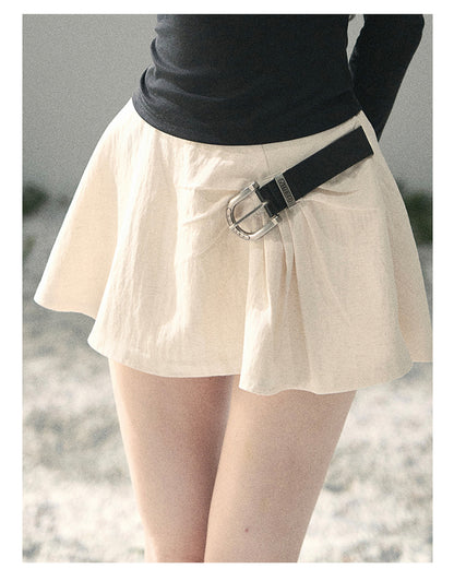 “Corridor Chimes” Dutch Cream A-Line Puff Mini Skirt