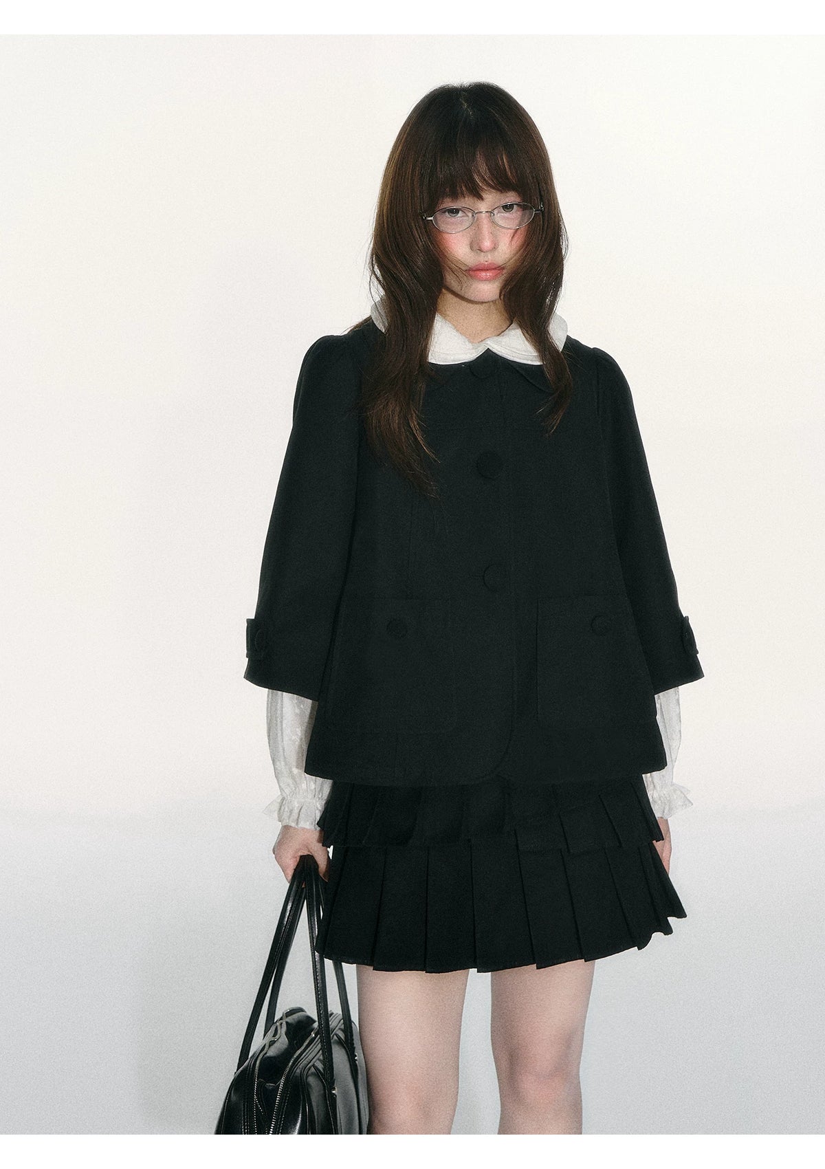 JOVYLLE - Black Preppy Blazer & Skirt Set