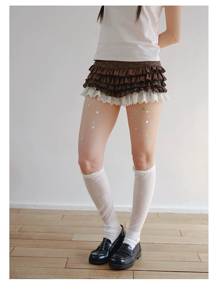 "Layer Cake" Chocolate Brown Lace Ruffle Bloomers