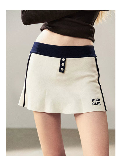 AOMALM - "Navy in Negative Space" Navy Academy-Style Knit Two-Piece Set