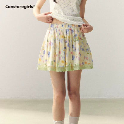 "Summer Meadow Sky" Knit Cardigan & Floral Pleated Skirt Set LL2026010