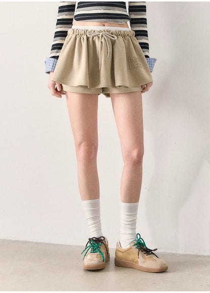[TMMG] Light Khaki Suede Faux Two-Piece Jacket & Skirt Set