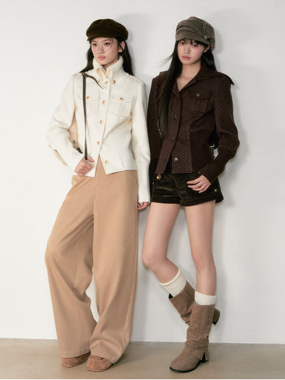Soote Season - "Cloud & Roast" Two-Way High-Neck Cinched Wool Jacket