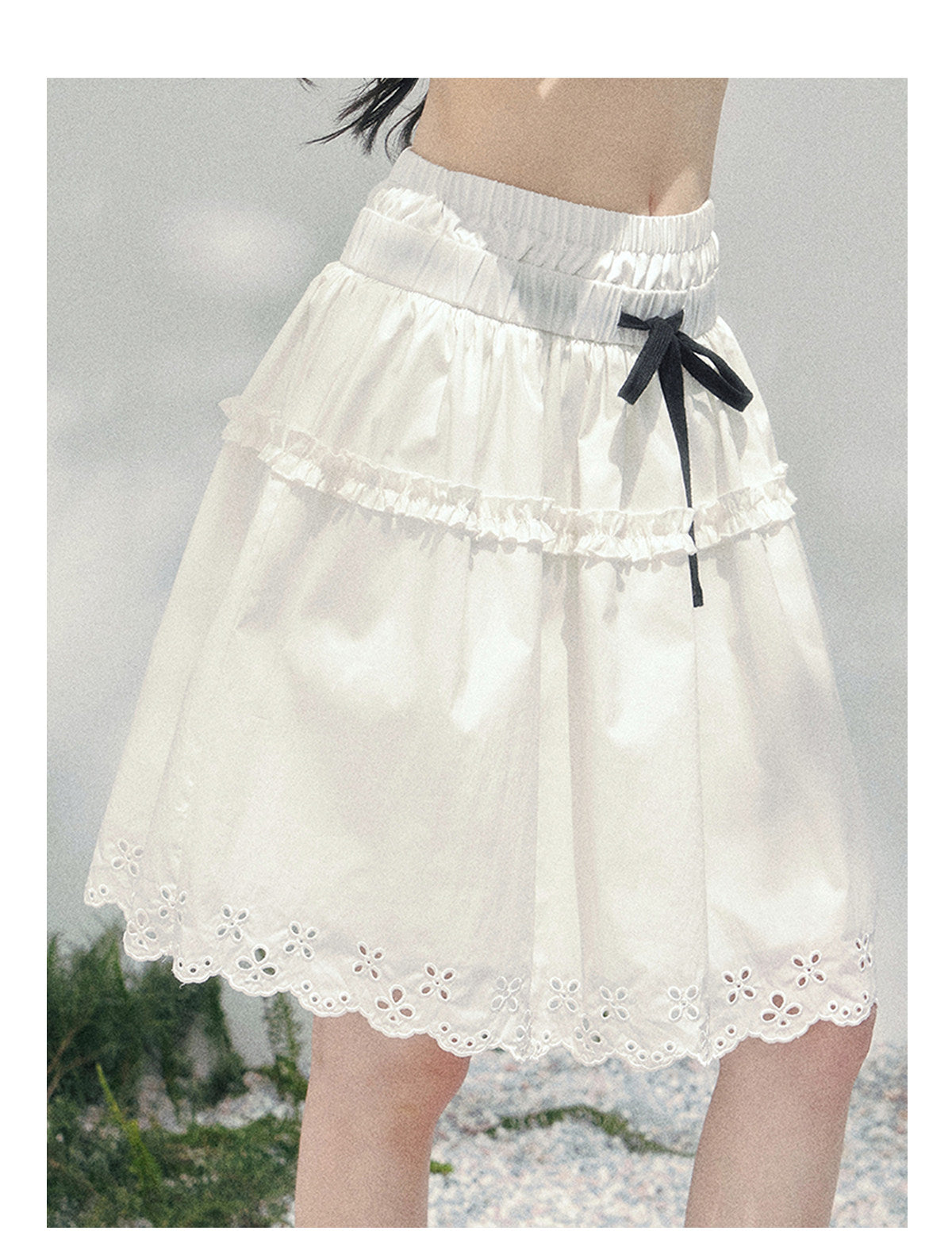 少也眼 "Spring Meadow Skirt" Soft White French Skirt 75683845
