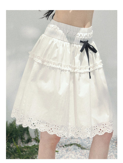 少也眼 "Spring Meadow Skirt" Soft White French Skirt 75683845
