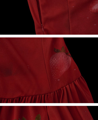 "Strawberry Rouge Mood" Strapless Maxi Dress WE1000