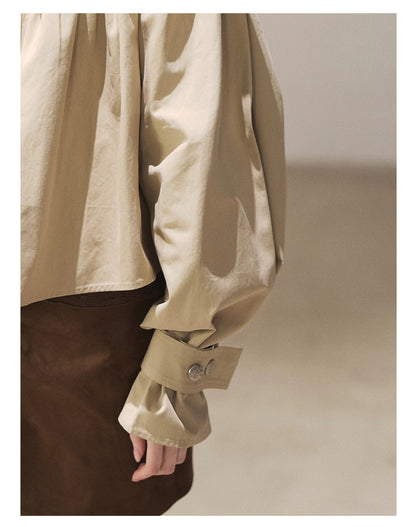 170726 "Where the Wind Wanders" Light Sand Cropped Utility Jacket