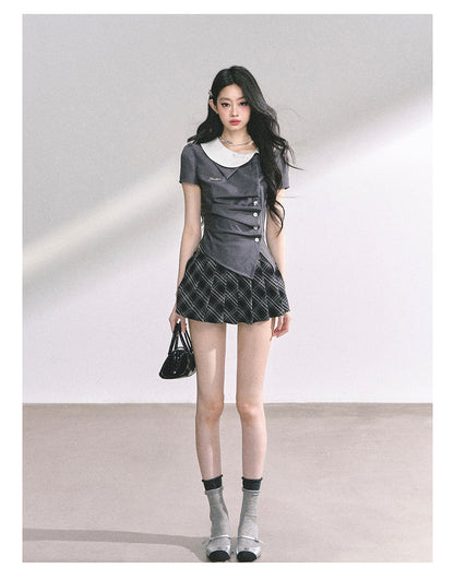 少也眼 “Seoul High Schooler” Two-Piece Set