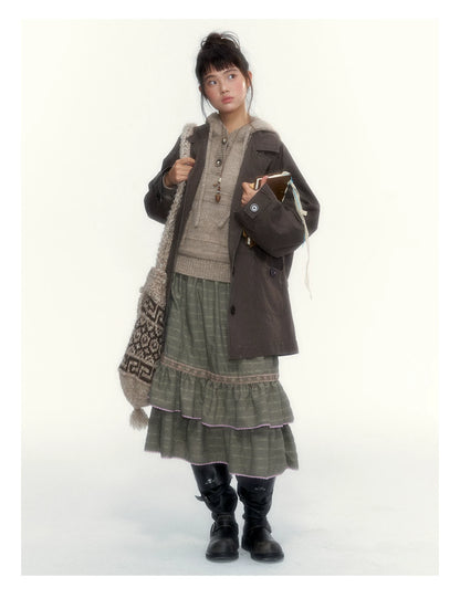 Dark Coffee Brown Washed Cotton Utility Jacket