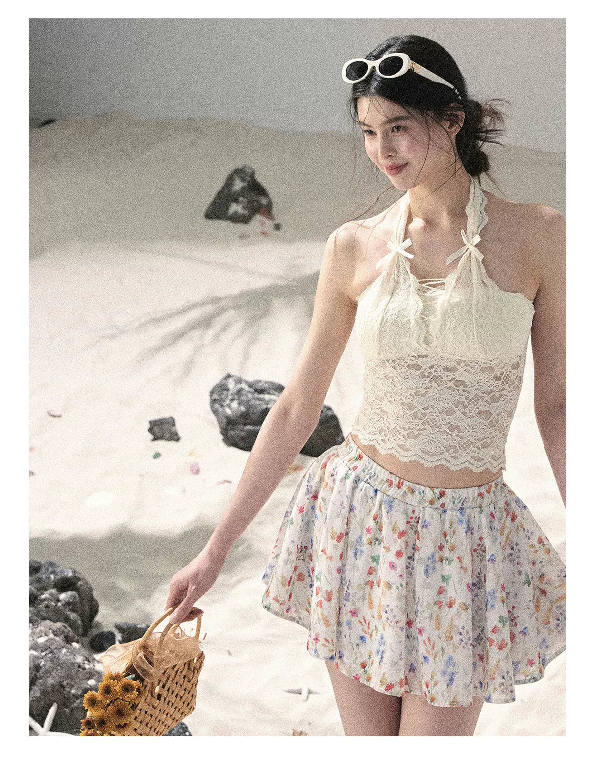 "Moss Whisper" Knit Sun Protection Cardigan & Cami Top