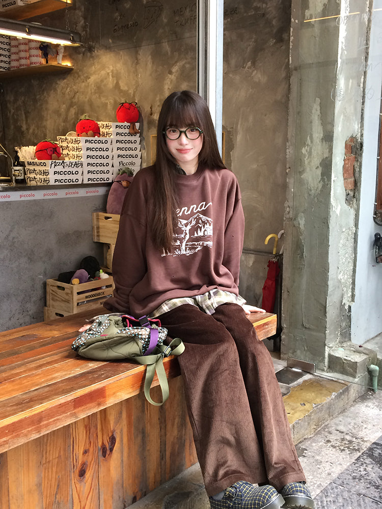 Zzouu - Embroidered Corduroy Pants