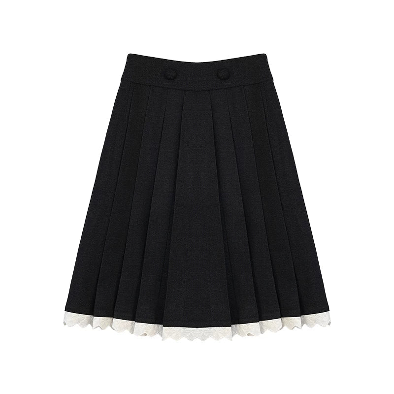 "Showa Lily" Black Knit Sweater Vest Set