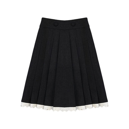 "Showa Lily" Black Knit Sweater Vest Set