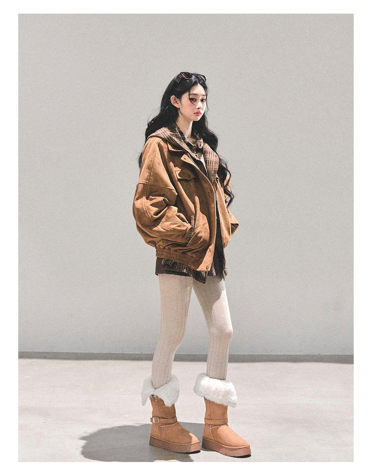 少也眼 “Landing Before Dawn” Hepburn-Inspired Quilted Hoodie Jacket 786984364