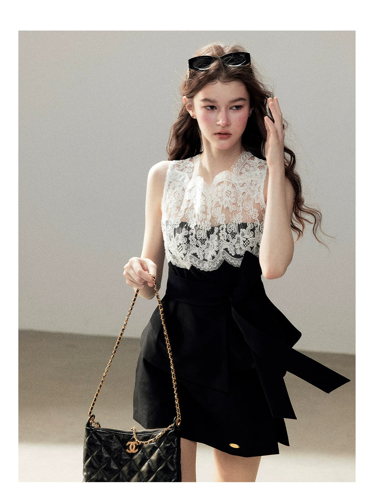 "The Quiet Strength" Black Iris Lace Sleeveless Crop Top