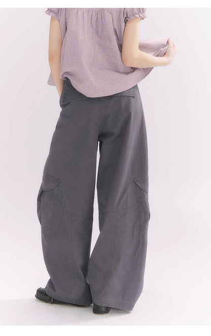 “Pear Shape Genius” Dusty Mauve Washed Cotton Cargo Pants