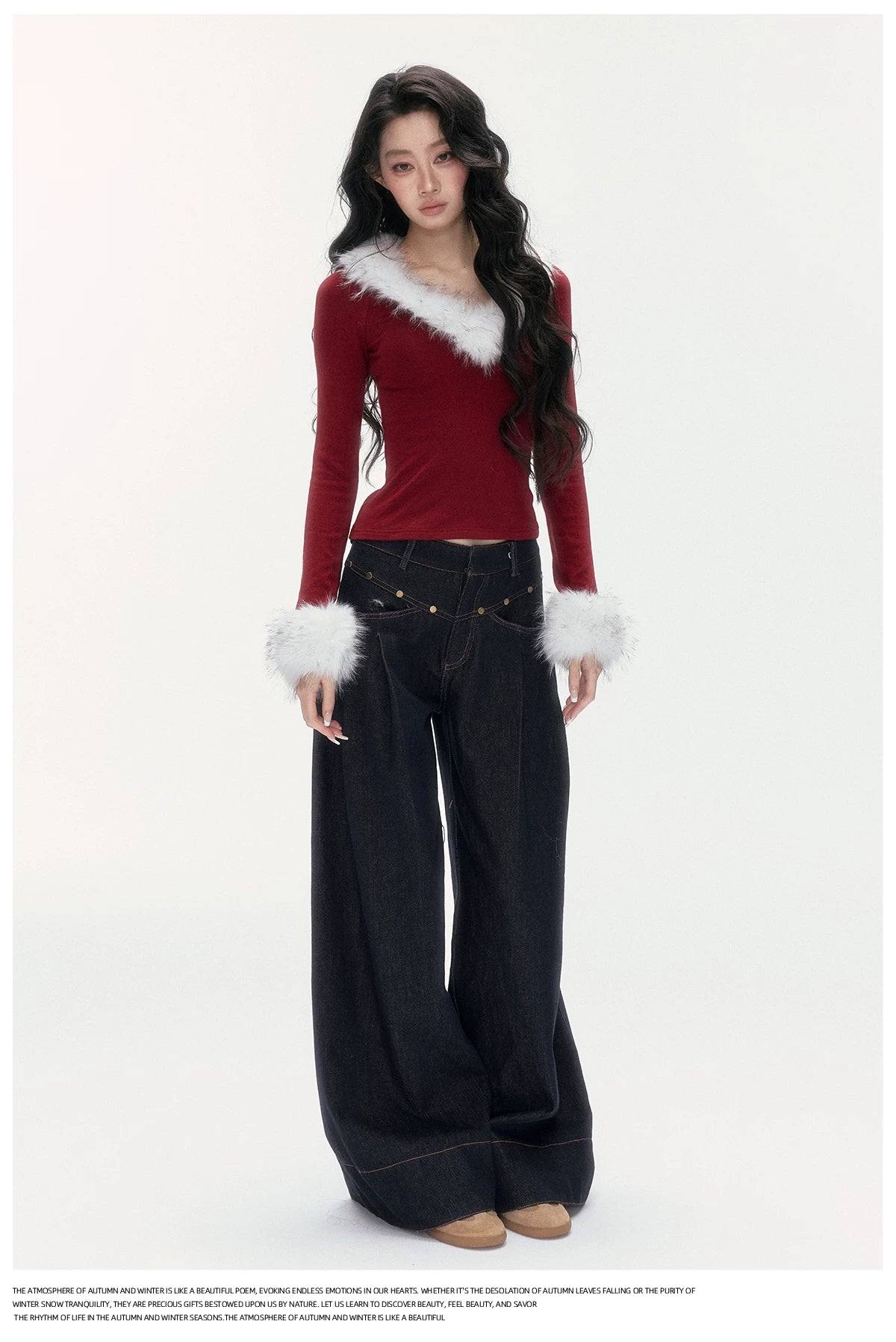 24olvides - Low-Rise Flare Jeans with Vintage Stud Details