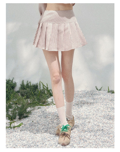 少也眼 "Pink Cloud Reverie" Cinnamon Pink Lace Sweet Two-Piece Skirt Set 563856385