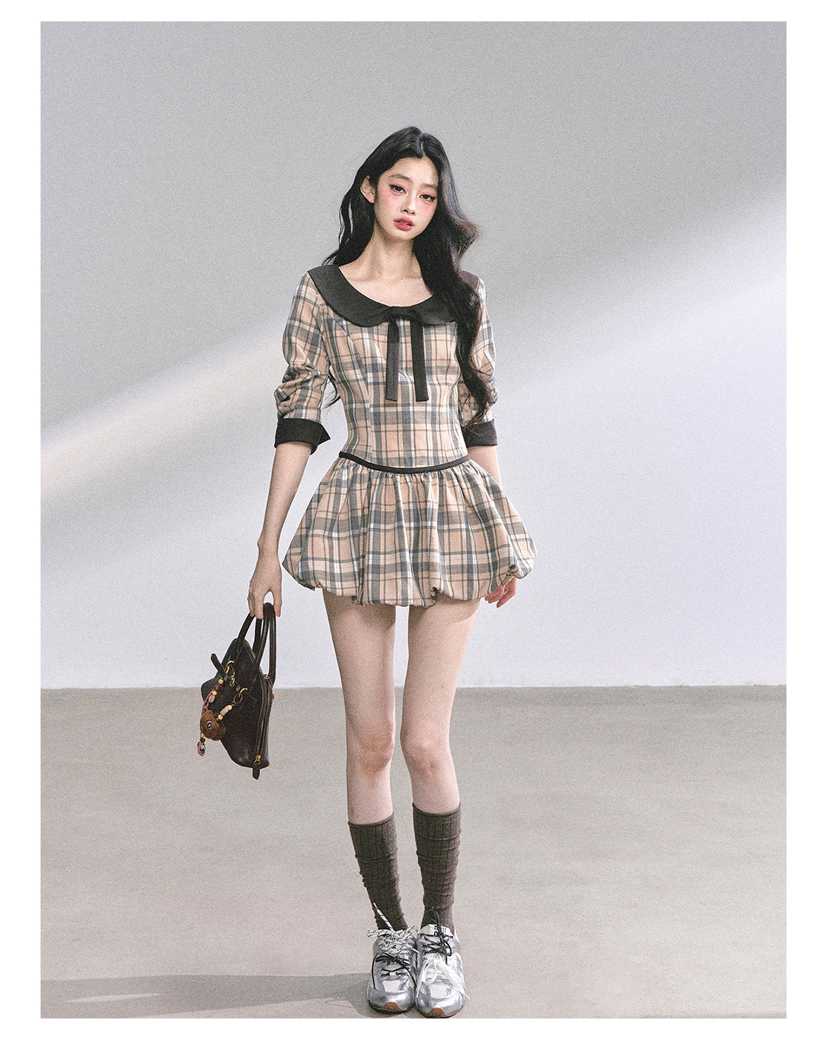 少也眼 "Miss Diana" Plaid French Babydoll Dress 78658645