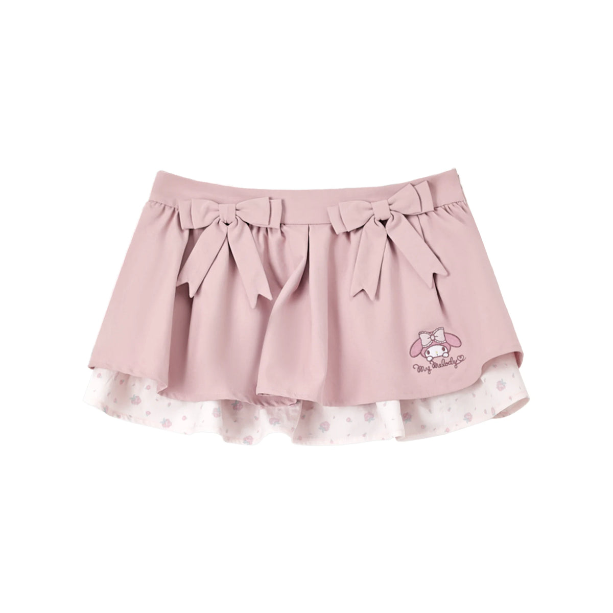 “Melody Blossom” Pink Floral Polo & Layered Skort Set