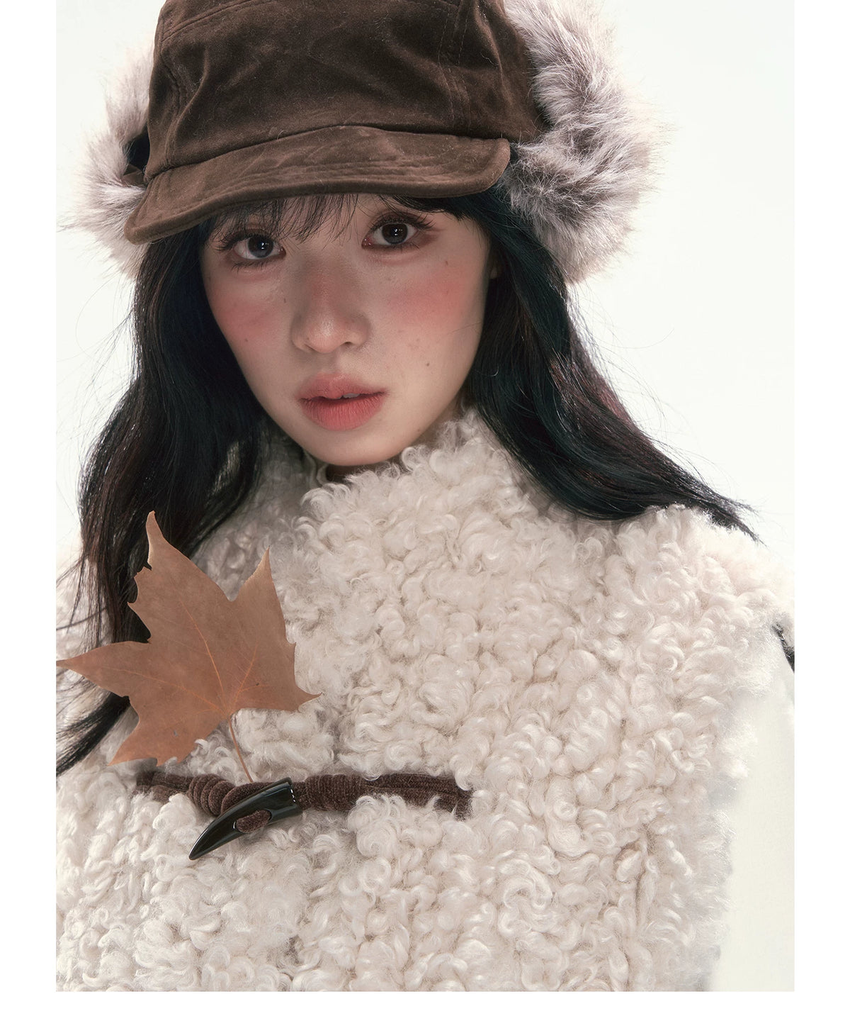 CAN - "The Velvet Alcove" Light Coffee Brown Reversible Plaid Shearling Vest