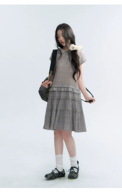 "Weekend Diary" Ruffle Tiered Polo Midi Dress