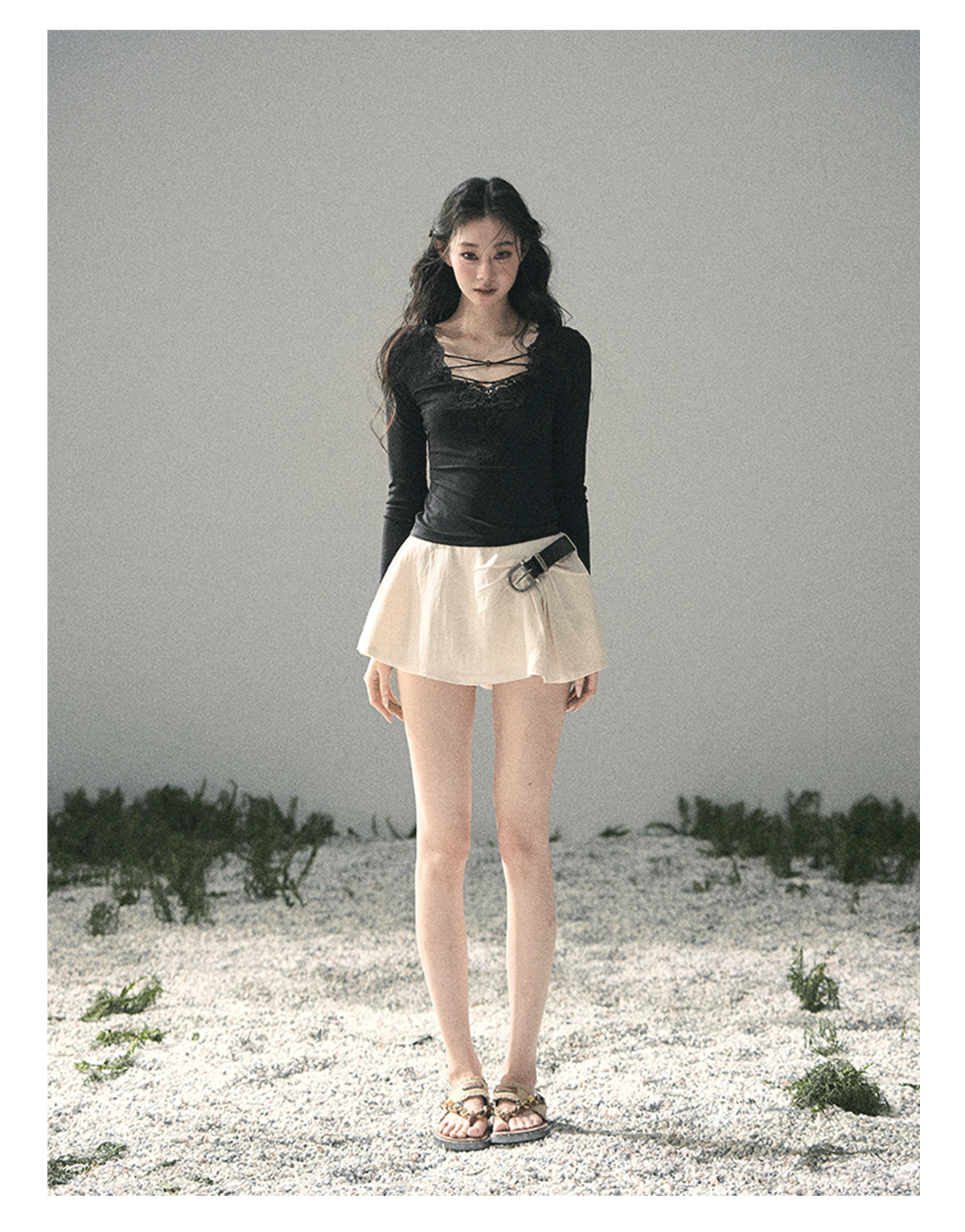 “Lace Summer Haven” Midnight Black Lace V-Neck Top