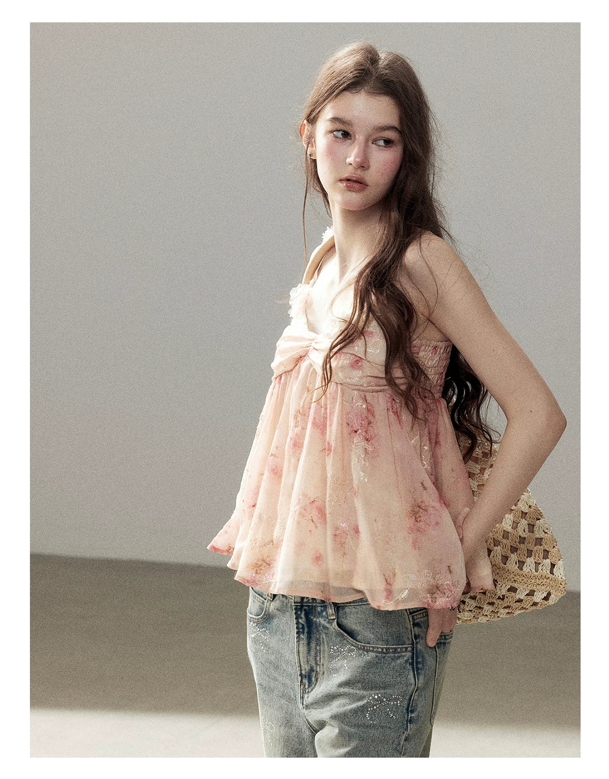 "Passing Through Your Summer" Cinnamon Pink Lace Babydoll Cami