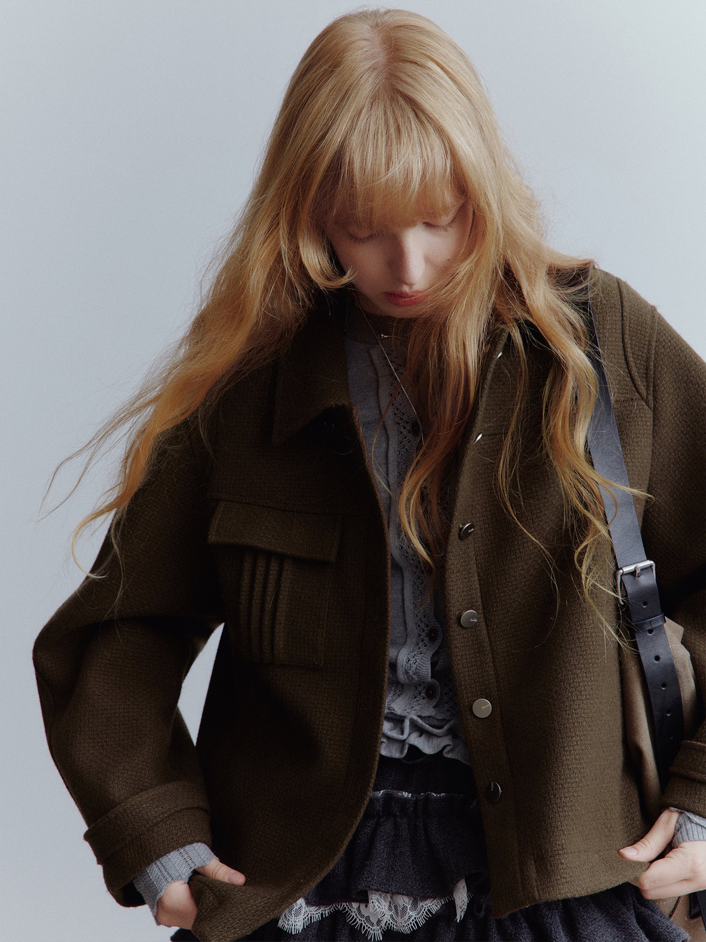 FUSSED Rebel Heiress Wool Blend Jacket – Chocolate Brown FOF-25AW192b