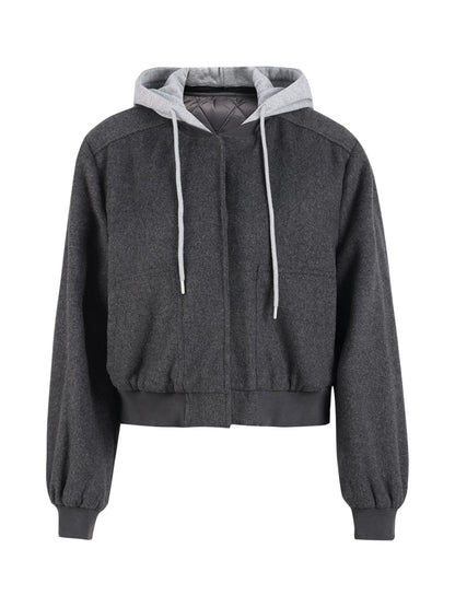 "Terminal Edge" Gray Detachable Layered Hooded Jacket