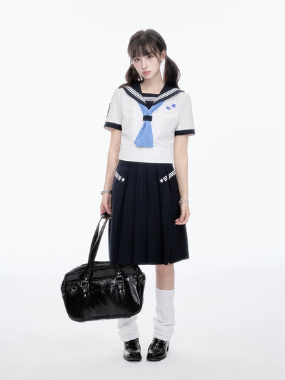 "Evening Star" Classic Sailor Uniform Collection (Sailor Blouse / Pleated Mini Skirt / Pleated Midi Skirt / Sailor Scarf)
